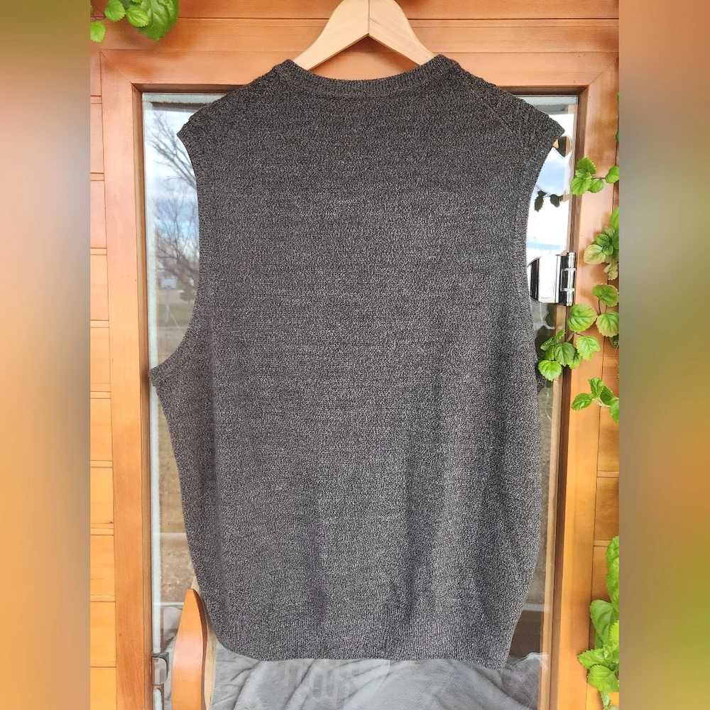 Dockers Cable Knit Charcoal V-Neck Sweater Vest XL